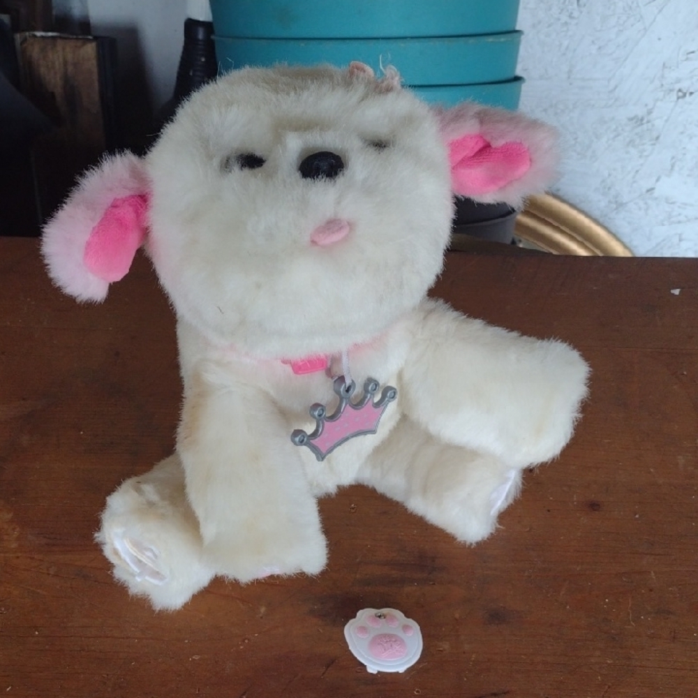 Little Live Plush White and Pink Dog Toy